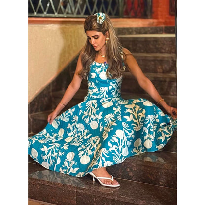 Blue palms -Hair- scrunchies