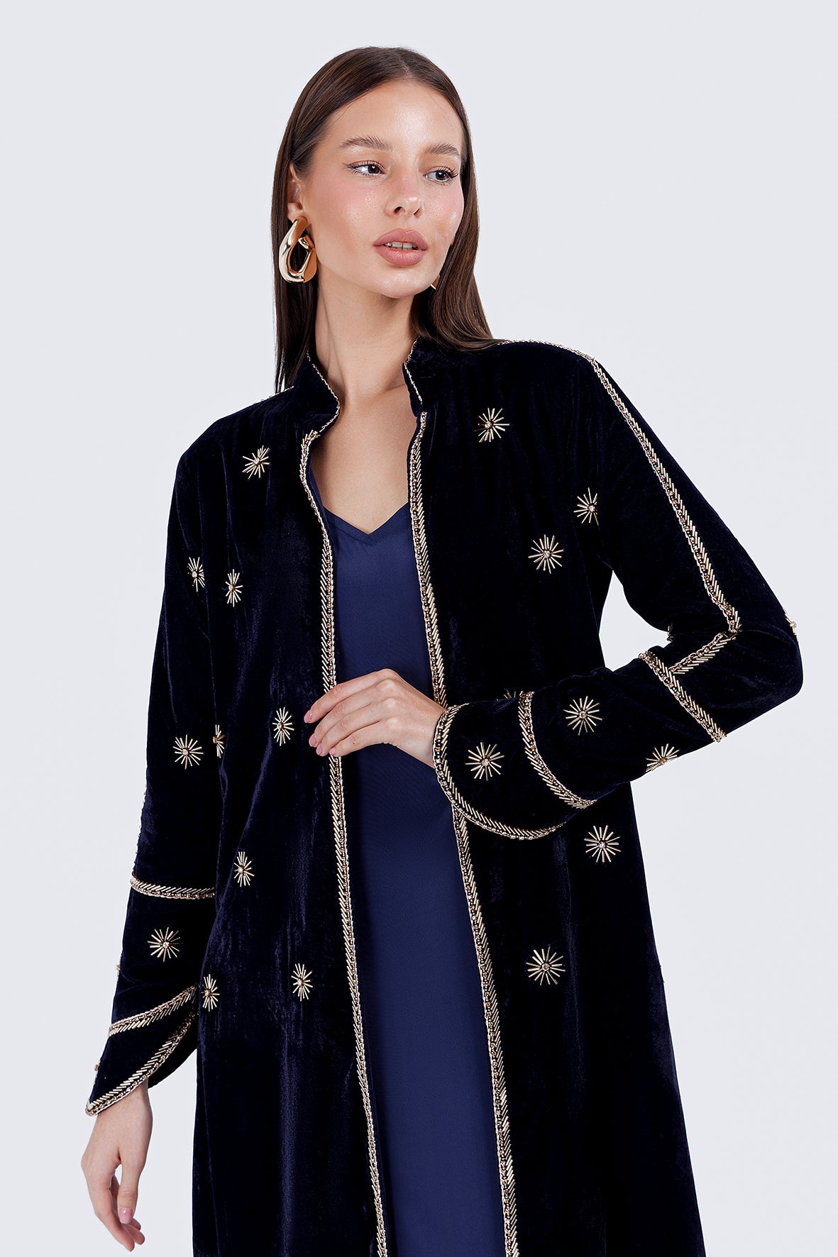 AURA LONG COAT-NAVY
