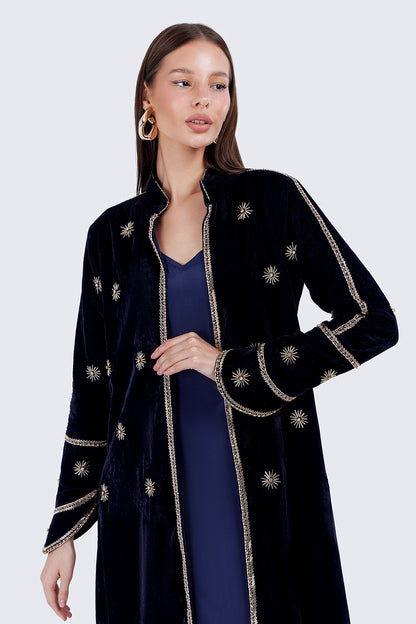 AURA LONG COAT-NAVY