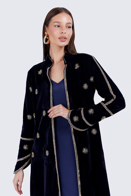 AURA LONG COAT-NAVY