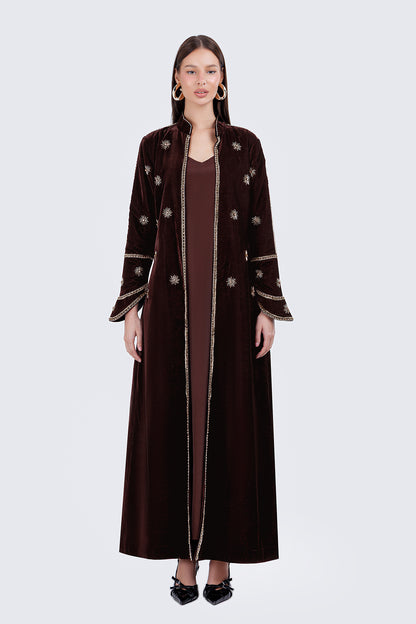 AURA LONG COAT-BROWN