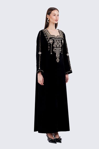 PEARLS KAFTAN-BLACK