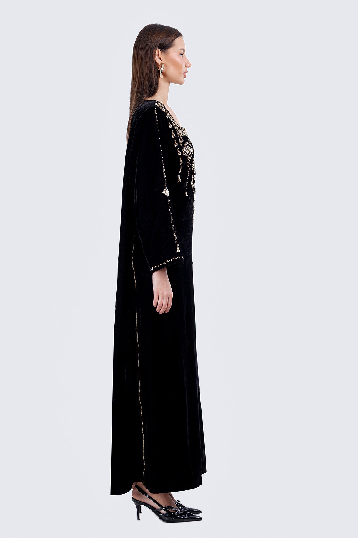PEARLS KAFTAN-BLACK