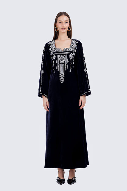 PEARLS KAFTAN-NAVY