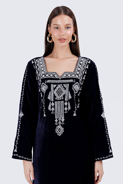 PEARLS KAFTAN-NAVY
