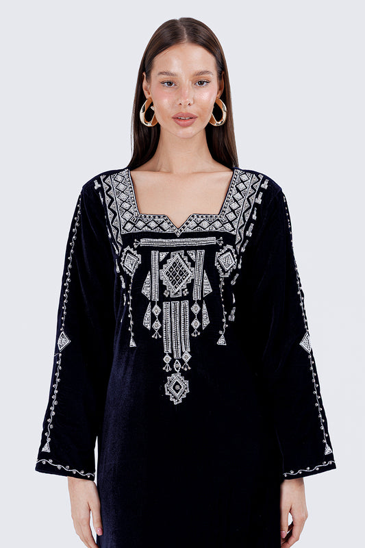 PEARLS KAFTAN-NAVY