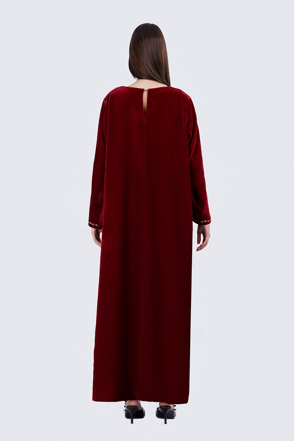 PEARLS KAFTAN-MAROON