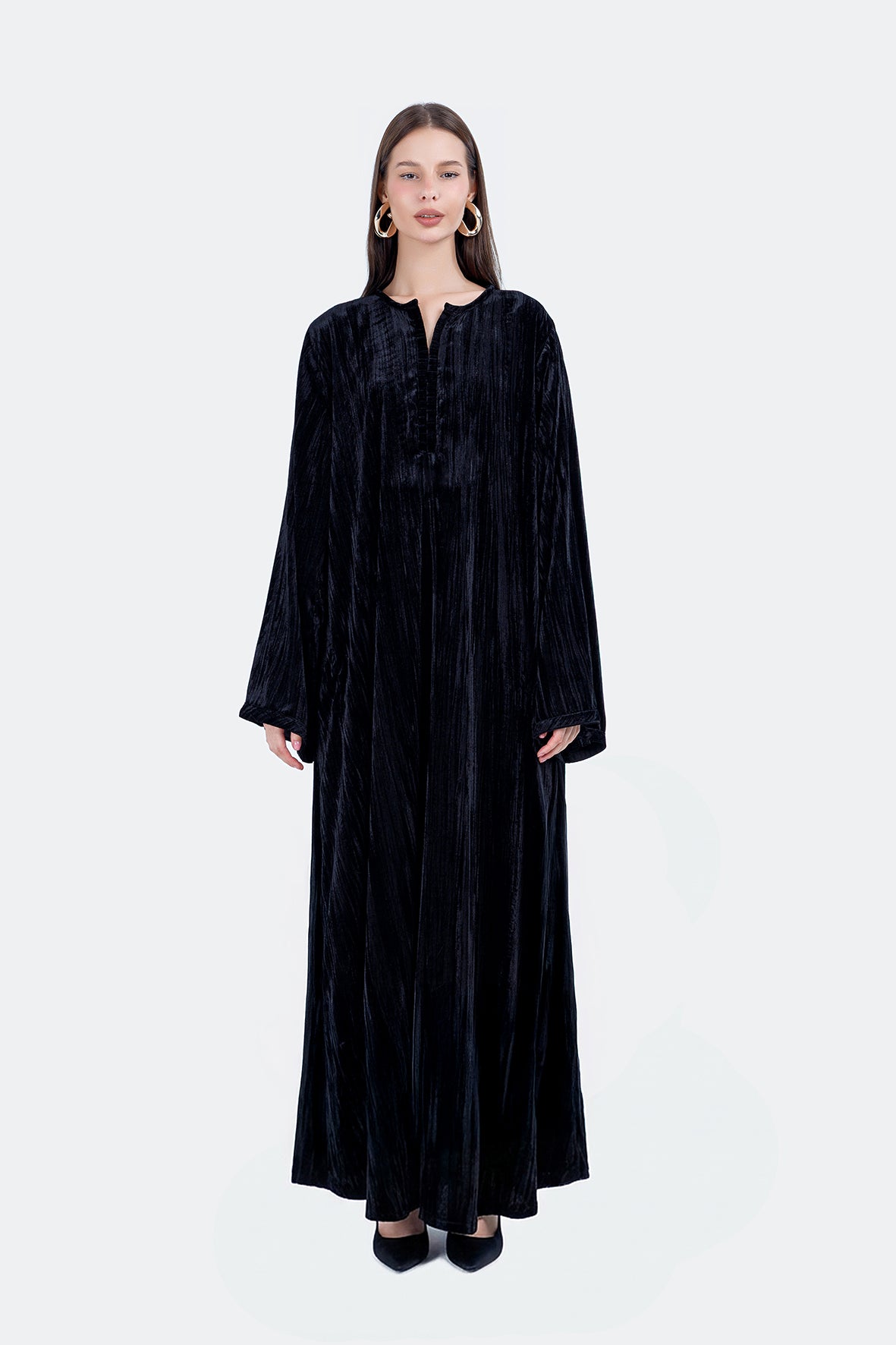 VELVET JALABIA-BLACK