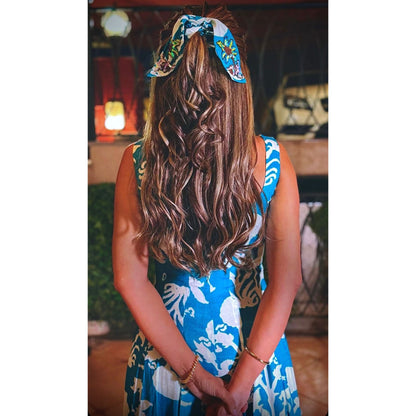 Blue palms -Hair- scrunchies