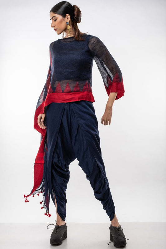 Organic Linen Full set in Navy Blue