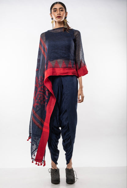 Organic Linen Full set in Navy Blue